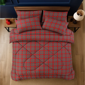 British Checked Red - Comforter Set