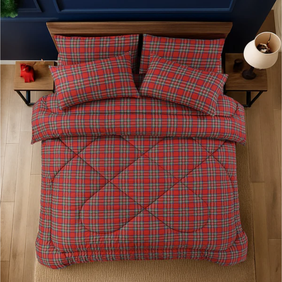 British Checked Red - Comforter Set