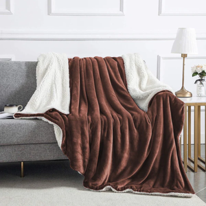 Sherpa Blanket Plain - Brown